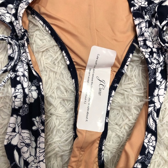 J Crew Hipster Curved Waist Cheeky Bikini Bottom Magnolia‎ Floral Navy Blue 3X - Picture 7 of 8